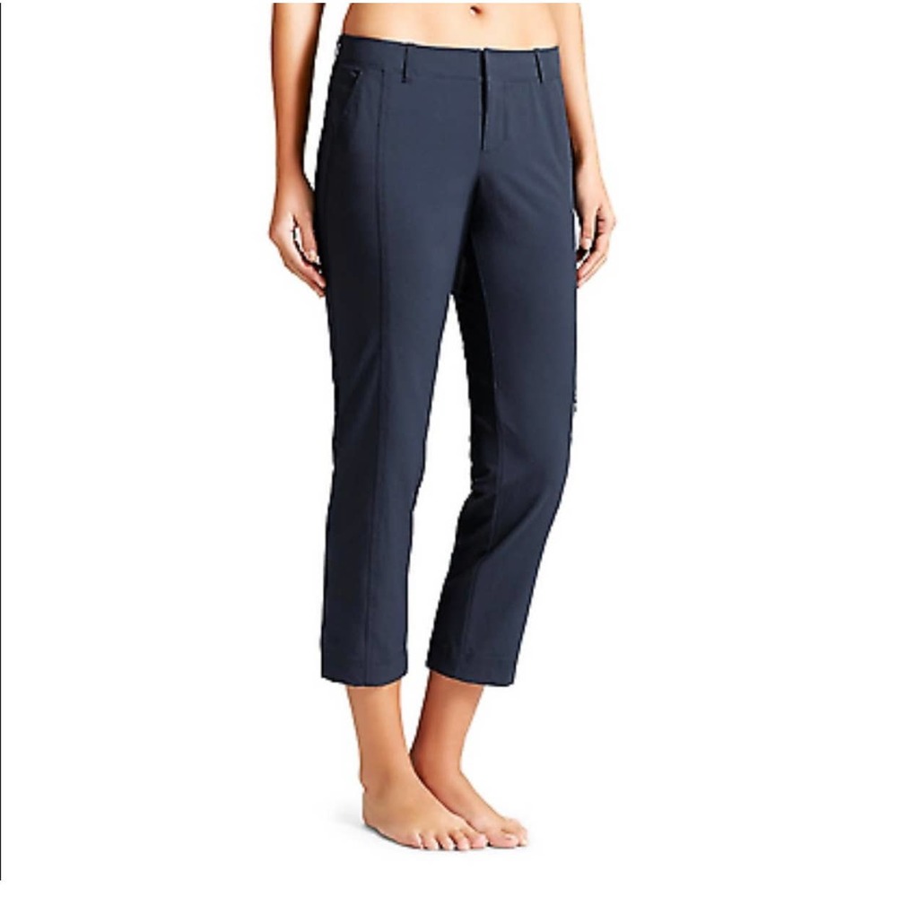 Athleta Pants Womens Navy Blue Palisade Cropped Ankle Athleisure Hiking Casual